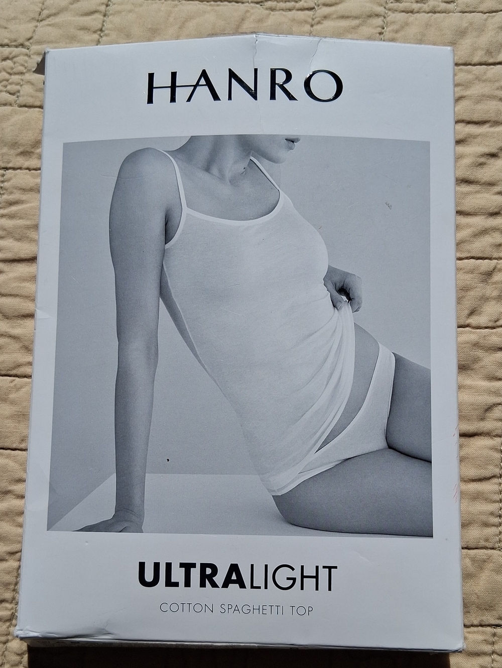 NWT Hanro Ultralight White Cotton Cami SZ L Spaghetti Top